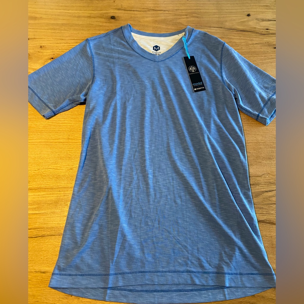 Maevn Short Sleeve V Neck‎ Tee ShirtMen’s Blue XSmall NWT